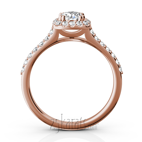 14K white gold Cushioned Halo Micro Pave Diamond Engagement Ring (1/2 ct. tw.) - alternate view 9