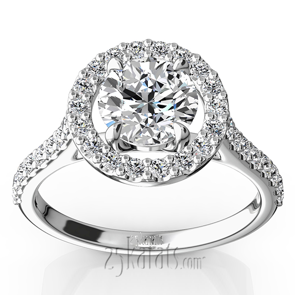 Celebration Halo Micro Pave Set Diamond Engagement Ring (1/2 ct. t.w.)