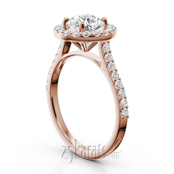 14K white gold Celebration Halo Micro Pave Set Diamond Engagement Ring (1/2 ct. tw.) - alternate view 6
