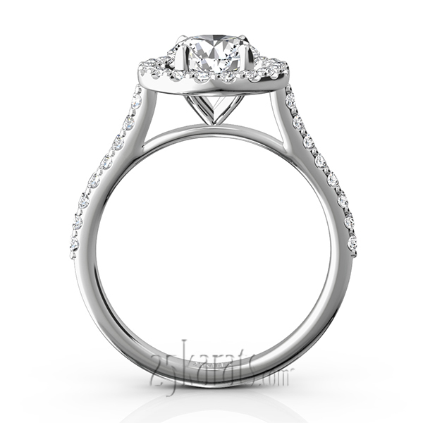 14K white gold Celebration Halo Micro Pave Set Diamond Engagement Ring (1/2 ct. tw.) - alternate view 7