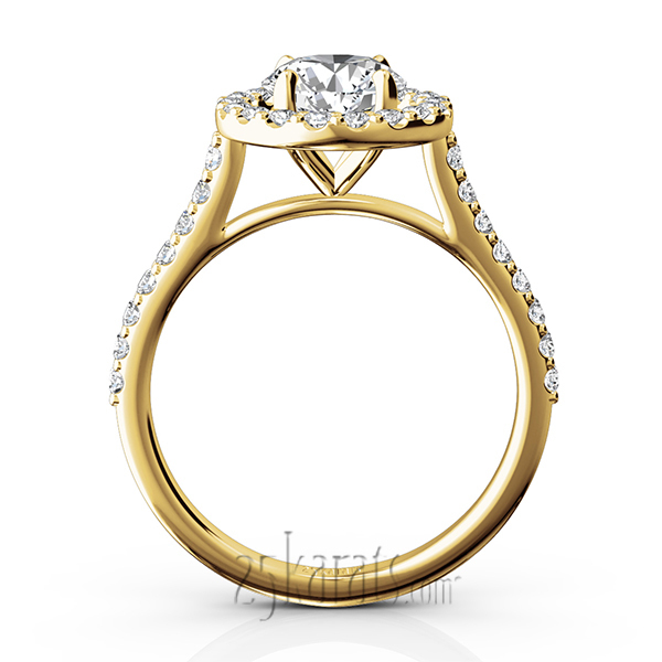 14K white gold Celebration Halo Micro Pave Set Diamond Engagement Ring (1/2 ct. tw.) - alternate view 8