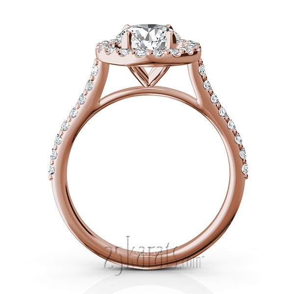 14K white gold Celebration Halo Micro Pave Set Diamond Engagement Ring (1/2 ct. tw.) - alternate view 9