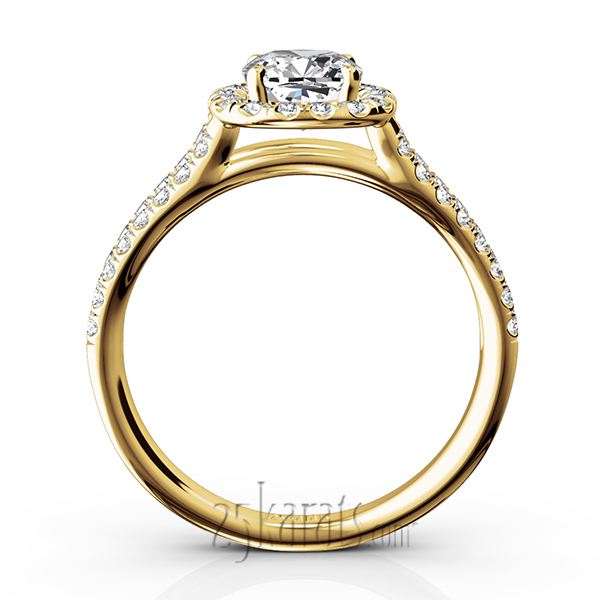 14K white gold Scalloped Duo Shank Micro Pave Diamond Engagement Ring (1/2 ct. tw.) - alternate view 8