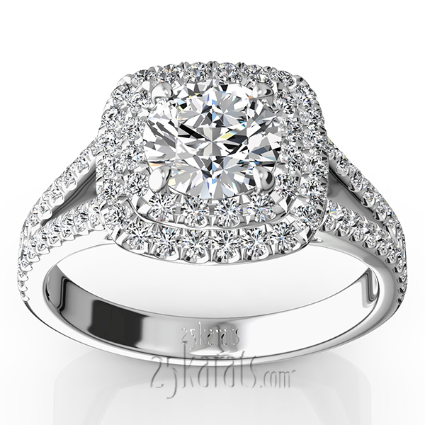 Split Shank Two Tier Halo Engagement Ring (3/4 ct. t.w.)