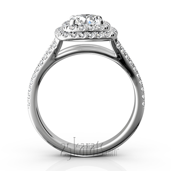 14K white gold Split Shank Two Tier Halo Engagement Ring (3/4 ct. tw.) - alternate view 7