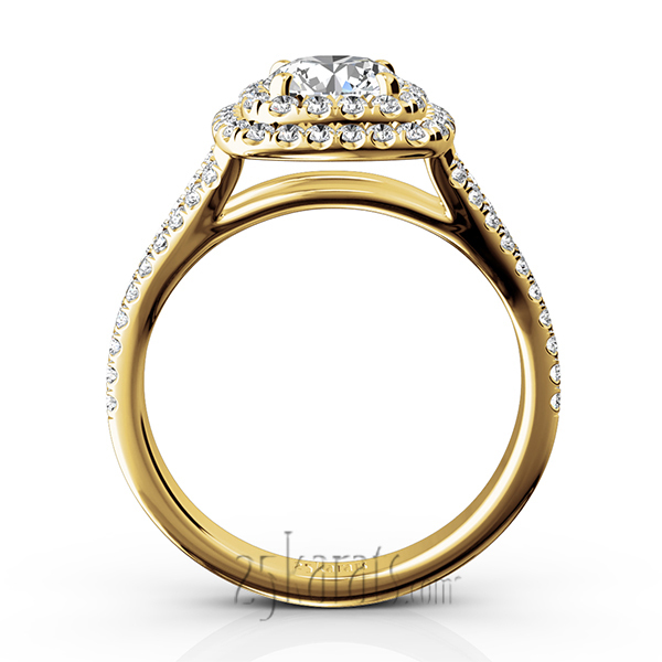 14K white gold Split Shank Two Tier Halo Engagement Ring (3/4 ct. tw.) - alternate view 8