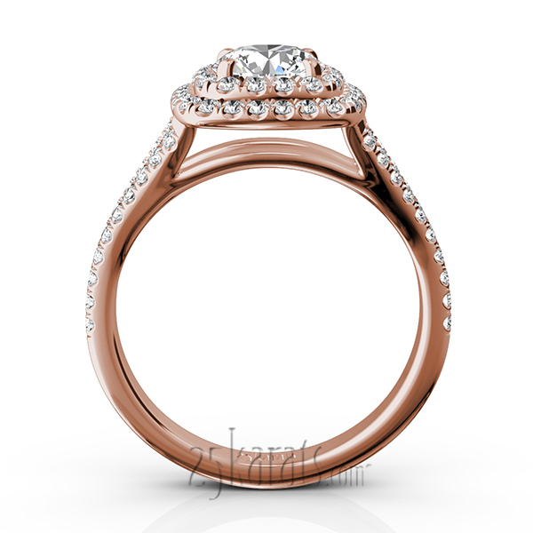 14K white gold Split Shank Two Tier Halo Engagement Ring (3/4 ct. tw.) - alternate view 9