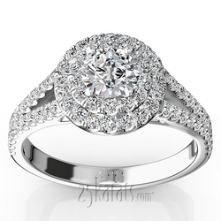 Split Shank Scalloped Micro Pave Engagement Ring (5/8  ct. t.w.)