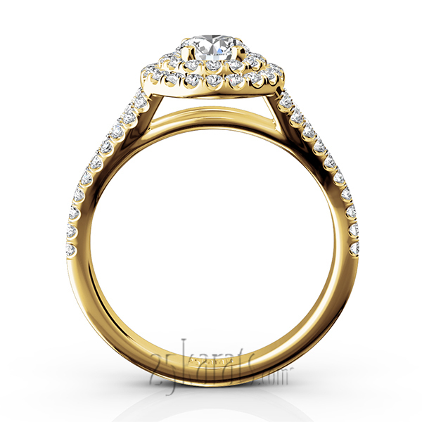 14K white gold Split Shank Scalloped Micro Pave Engagement Ring (5/8 ct. tw.) - alternate view 8