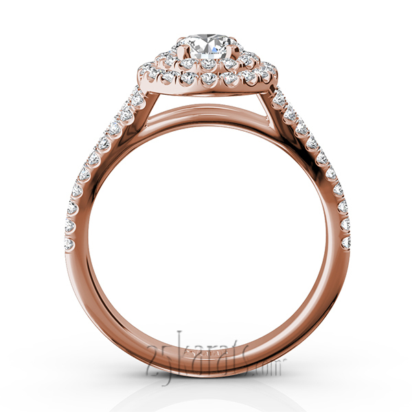 14K white gold Split Shank Scalloped Micro Pave Engagement Ring (5/8 ct. tw.) - alternate view 9
