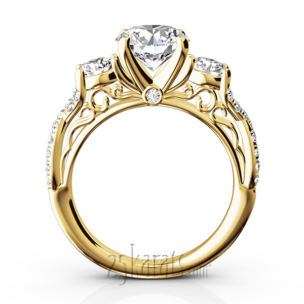 14K white gold Twist Shank Three Stone Diamond Engagement Ring (1.00 ct. tw.) - alternate view 8