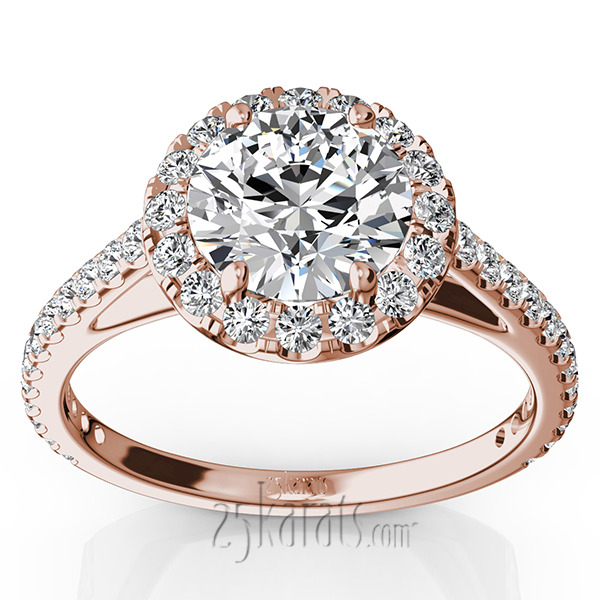 14K white gold Cathedral Halo Diamond Engagement Ring (0.50 ct. tw) - alternate view 2