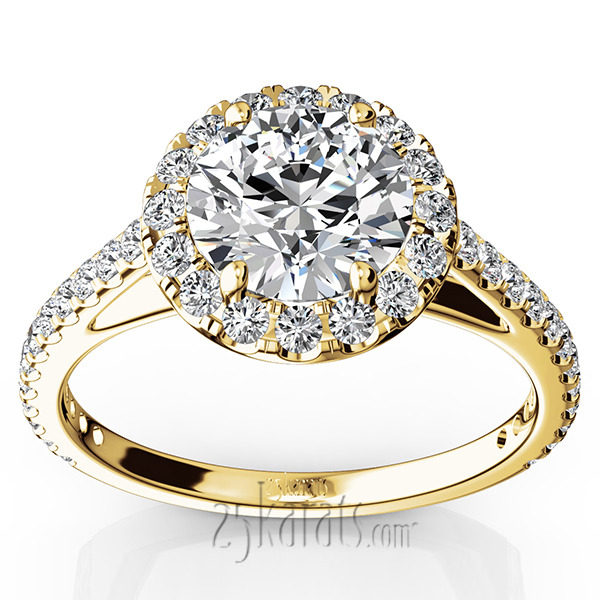 14K white gold Cathedral Halo Diamond Engagement Ring (0.50 ct. tw) - alternate view 3