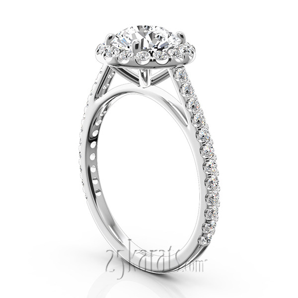 14K white gold Cathedral Halo Diamond Engagement Ring (0.50 ct. tw) - alternate view 4