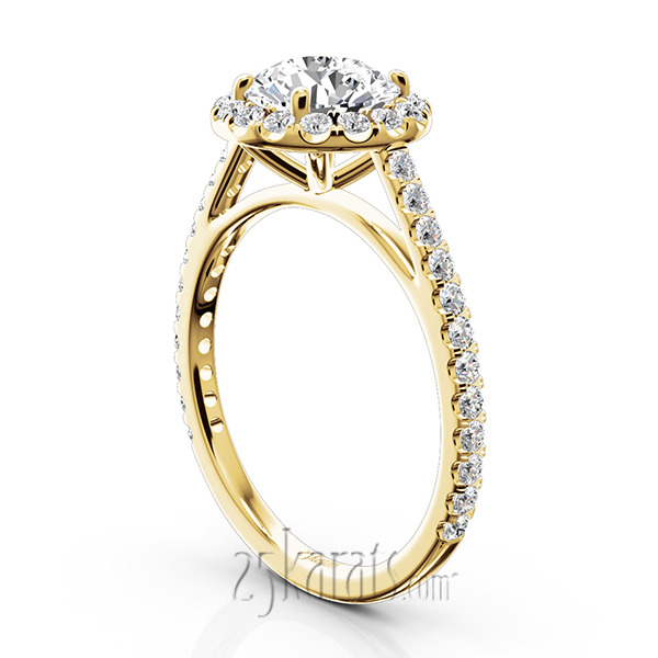14K white gold Cathedral Halo Diamond Engagement Ring (0.50 ct. tw) - alternate view 5