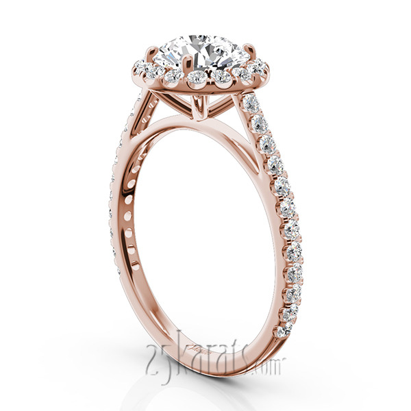 14K white gold Cathedral Halo Diamond Engagement Ring (0.50 ct. tw) - alternate view 6