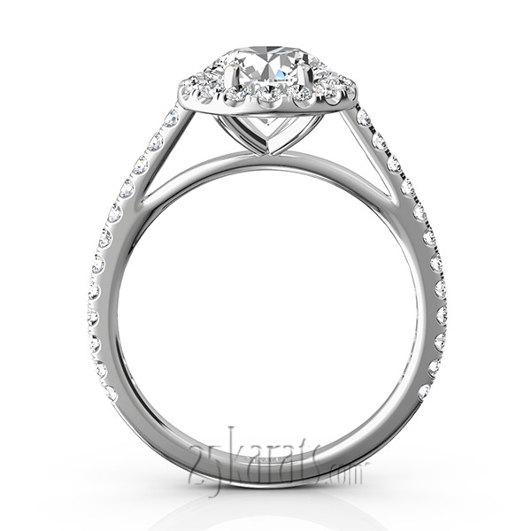 14K white gold Cathedral Halo Diamond Engagement Ring (0.50 ct. tw) - alternate view 7