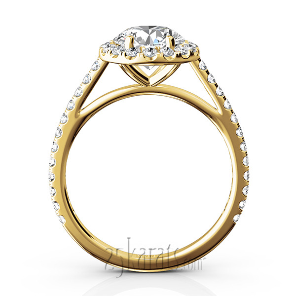 14K white gold Cathedral Halo Diamond Engagement Ring (0.50 ct. tw) - alternate view 8