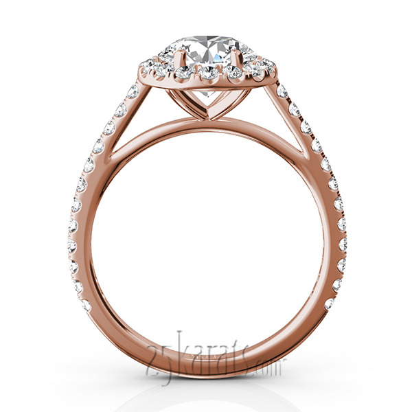 14K white gold Cathedral Halo Diamond Engagement Ring (0.50 ct. tw) - alternate view 9