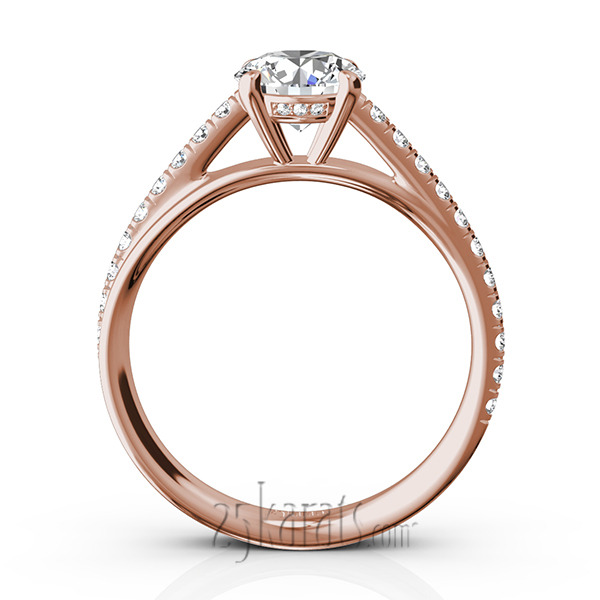 14K white gold Micro Pave Set 4-Prong Center Diamond Engagement Ring (1/3 ct. tw.) - alternate view 12
