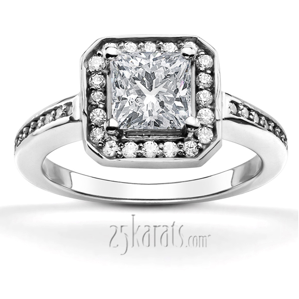 Channel Set Halo Diamond Bridal Ring (0.28 t.c.w.)