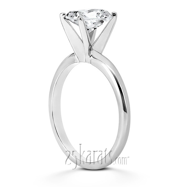 18K white gold Emerald Cut Solitaire Engagement Ring - main view