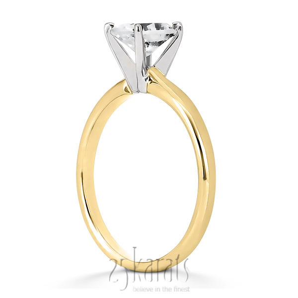 18K white gold Oval Cut Solitaire Diamond Engagement Ring (0.50 ct.) 1 - main view