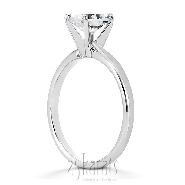 18K white gold Oval Cut Solitaire Diamond Engagement Ring (0.50 ct.) 1 - alternate view 2