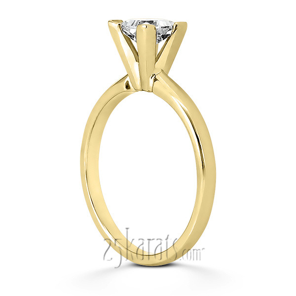 18K white gold V Tip 4 Prong Classic Princess Cut Solitaire Engagement Ring - main view