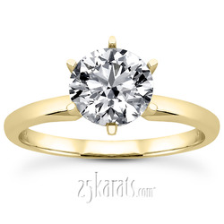Round Cut 6-Prong Classic Solitaire Engagement Ring 