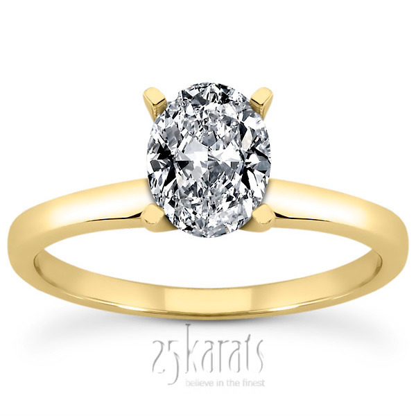 18K white gold Oval Cut Solitaire Diamond Engagement Ring (0.50 ct.) 1 - alternate view 3