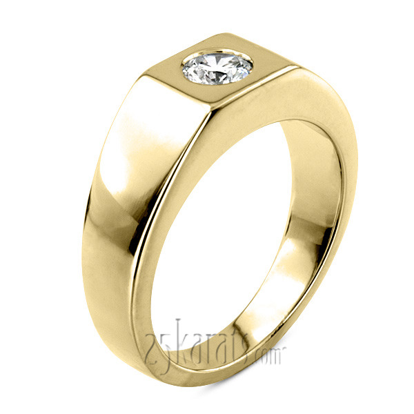 14K white gold 0.50 ct. Solitaire Diamond Man Ring 1 - main view