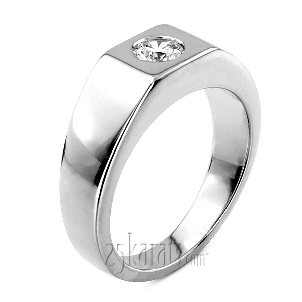 14K white gold 0.50 ct. Solitaire Diamond Man Ring 1 - alternate view 2