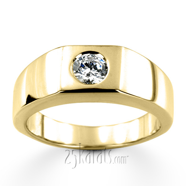 14K white gold 0.50 ct. Solitaire Diamond Man Ring 1 - alternate view 3