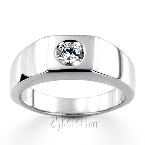 14K white gold 0.50 ct. Solitaire Diamond Man Ring 1 - alternate view 4
