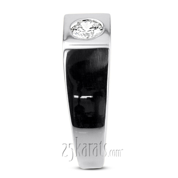 14K white gold 0.50 ct. Solitaire Diamond Man Ring 1 - alternate view 6