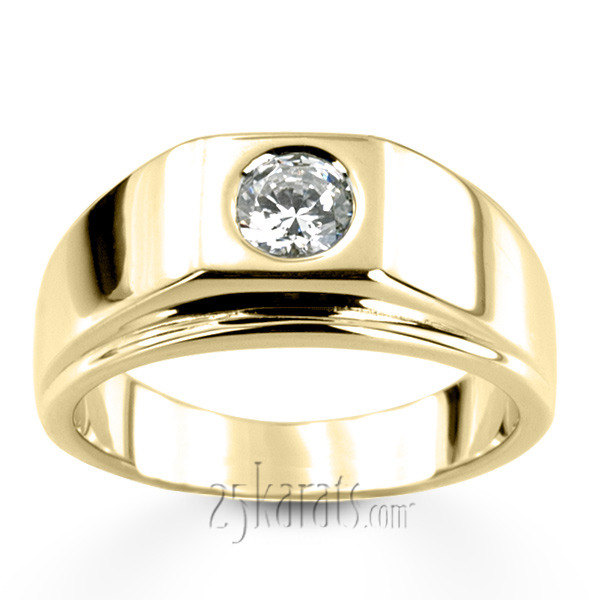 14K white gold 0.50 ct. Solitaire Diamond Men Ring - alternate view 2