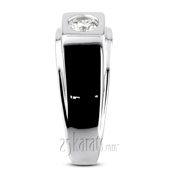 14K white gold 0.50 ct. Solitaire Diamond Men Ring - alternate view 5