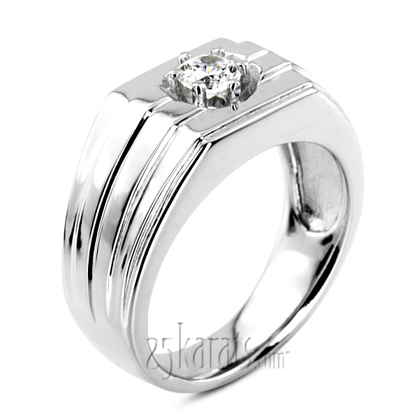 0.35 ct. Solitaire  Men's Diamond Ring