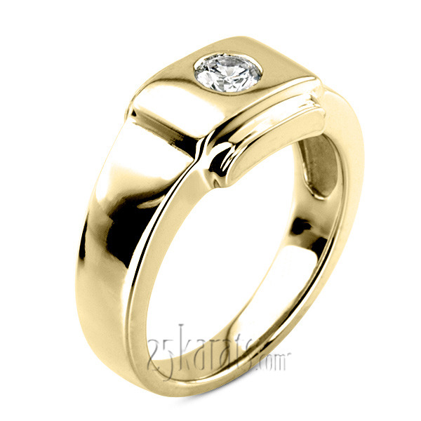 14K white gold 0.35 ct. Solitaire Diamond Man Ring 3 - alternate view 2