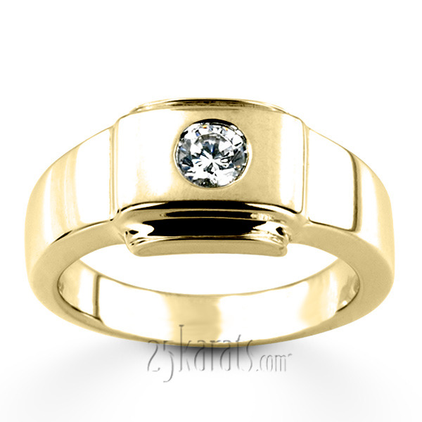 14K white gold 0.35 ct. Solitaire Diamond Man Ring 3 - alternate view 4