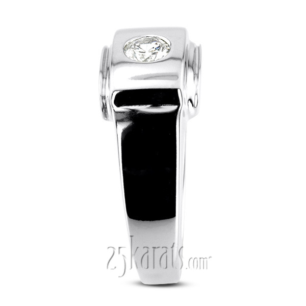14K white gold 0.35 ct. Solitaire Diamond Man Ring 3 - alternate view 6