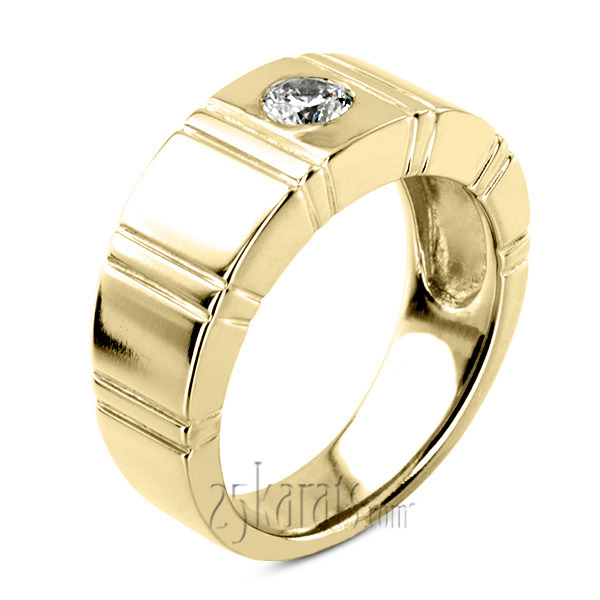 14K white gold 0.35 ct. Solitaire Diamond Men Ring 1 - main view