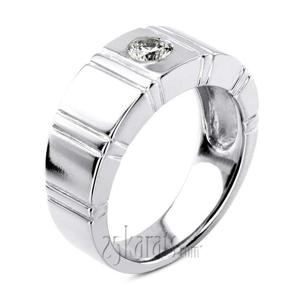14K white gold 0.35 ct. Solitaire Diamond Men Ring 1 - alternate view 2