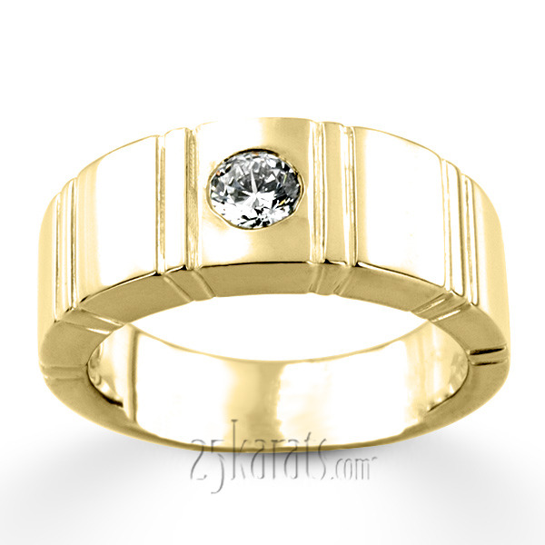14K white gold 0.35 ct. Solitaire Diamond Men Ring 1 - alternate view 4