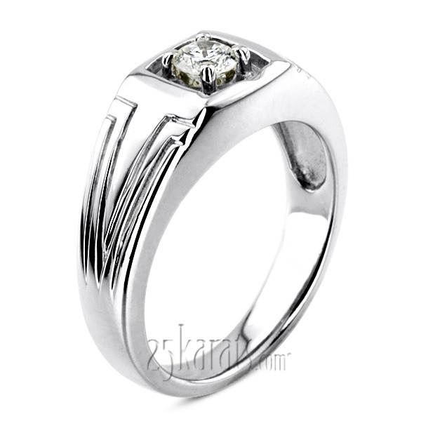 14K white gold 0.35 ct. Solitaire Diamond Men Ring 5 - main view