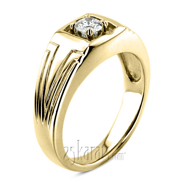 14K white gold 0.35 ct. Solitaire Diamond Men Ring 5 - alternate view 2
