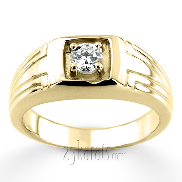 14K white gold 0.35 ct. Solitaire Diamond Men Ring 5 - alternate view 3
