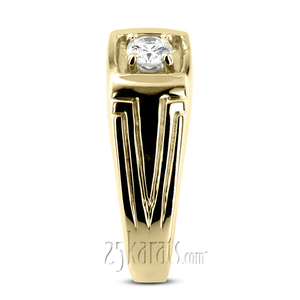 14K white gold 0.35 ct. Solitaire Diamond Men Ring 5 - alternate view 5