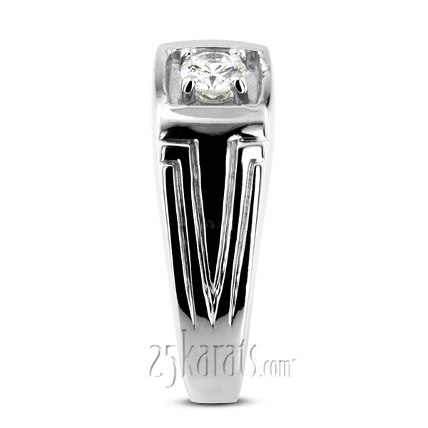 14K white gold 0.35 ct. Solitaire Diamond Men Ring 5 - alternate view 6